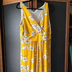 Chaps Yellow Floral Maxi Dress